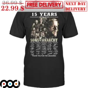 15 Years 2008 2023 Sons Of Anarchy Signature Thank You For The Memories Shirt