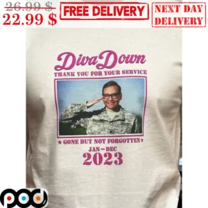 Diva Down Thank You For Your Service Gone But Not Forgetten Jan Dec 2023 SHirt