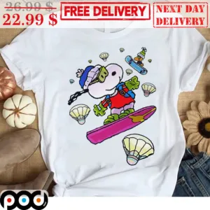 Snoopy Woodstock Snowboarding Christmas Shirt