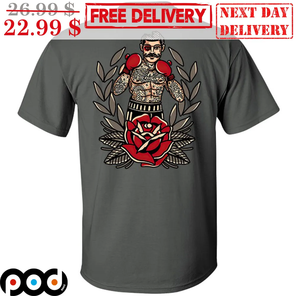 Boxing Man Beard Roses Shirt