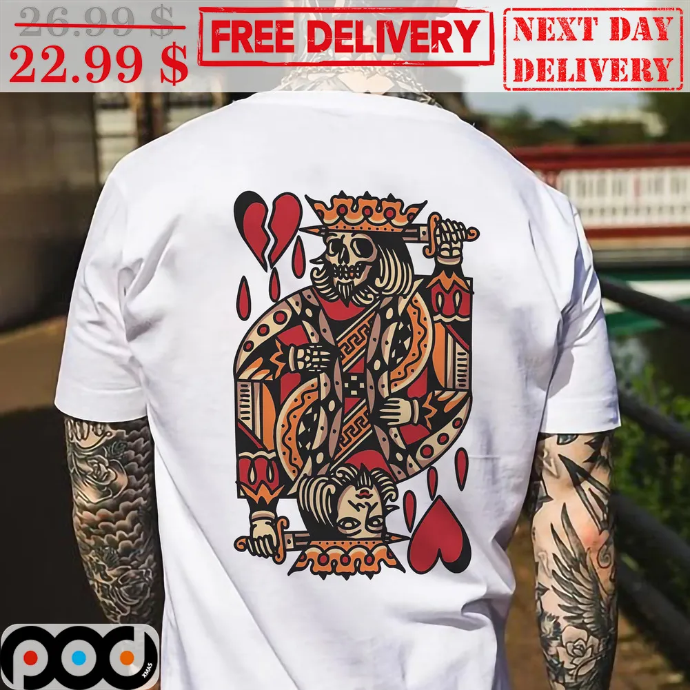 Playing Card Skull The King Heart Shirt