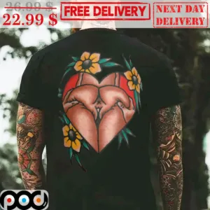 Squeeze Ass Flower Heart Sexy Shirt