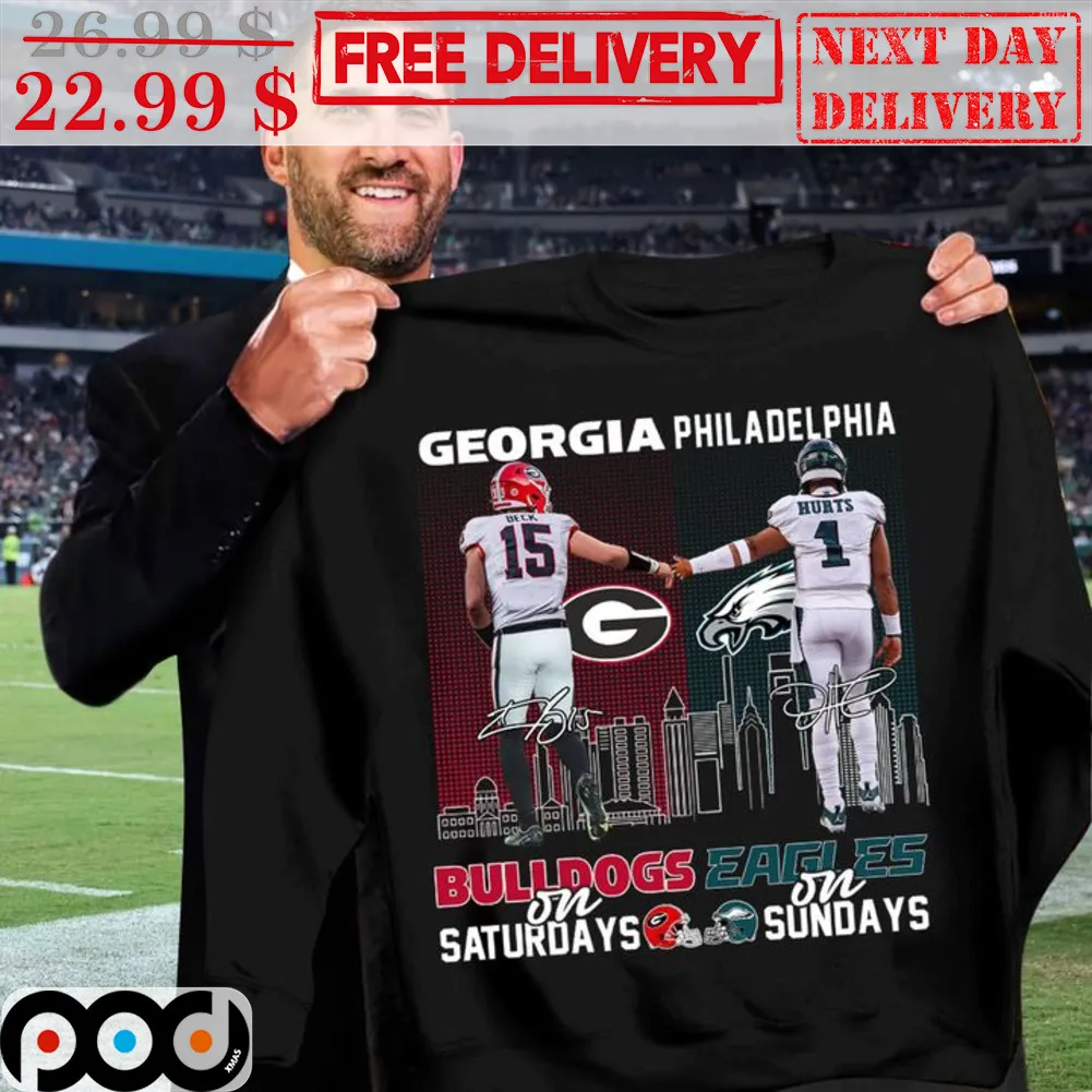 Georgia Bulldogs In Saturdays Philadelphia Eagles In Sundays Signature City Shirt
