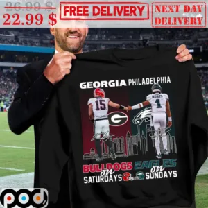 Georgia Bulldogs In Saturdays Philadelphia Eagles In Sundays Signature City Shirt