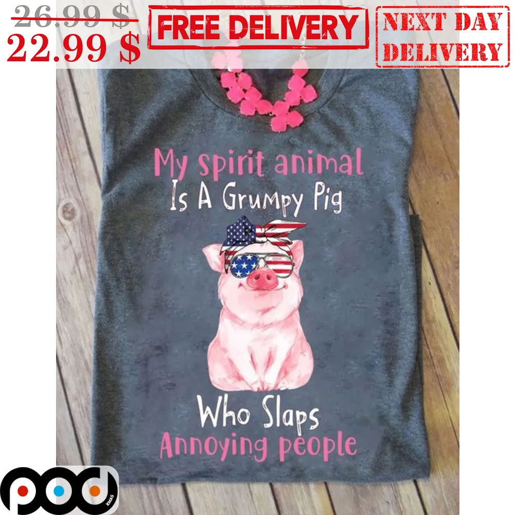 My Spirit Animal Is A Grumpy Pig Who Slaps Annoying People Shirt