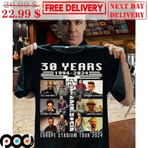 Rammstein 30 Years 1993 2024 Europe Stadium Tour 2024 Signature Shirt