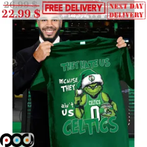 Santa Grinch They Hate Us Because They Ain't Us Celtics Shirt