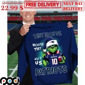 Santa Grinch They Hate Us Because They Ain't Us England Patriots Shirt