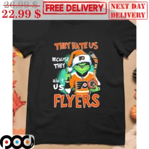 Santa Grinch They Hate Us Because They Ain't Us Flyers Shirt