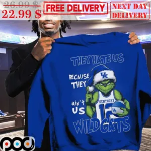 Santa Grinch They Hate Us Because They Ain't Us Kentucky Wildcarts Shirt