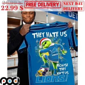 Santa Grinch They Hate Us Because They Ain't Us Lions Shirt