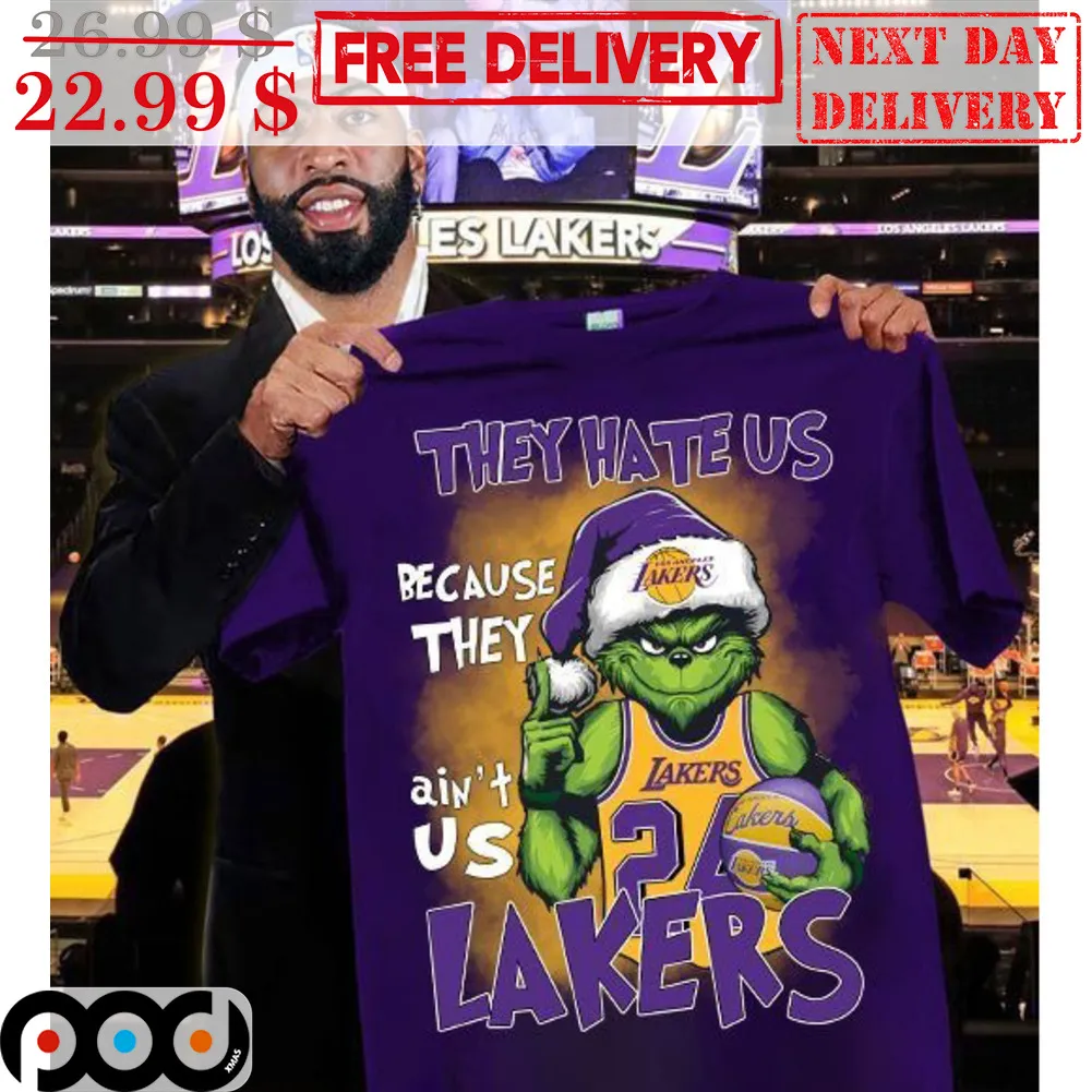 Santa Grinch They Hate Us Because They Ain't Us Los Angeles Lakers Shirt