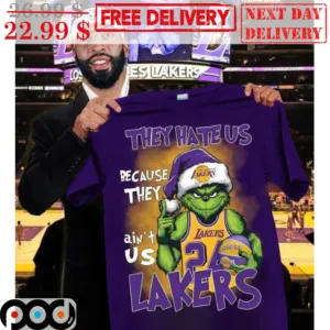 Santa Grinch They Hate Us Because They Ain't Us Los Angeles Lakers Shirt
