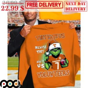 Santa Grinch They Hate Us Because They Ain't Us Tennessee Volunteers Shirt