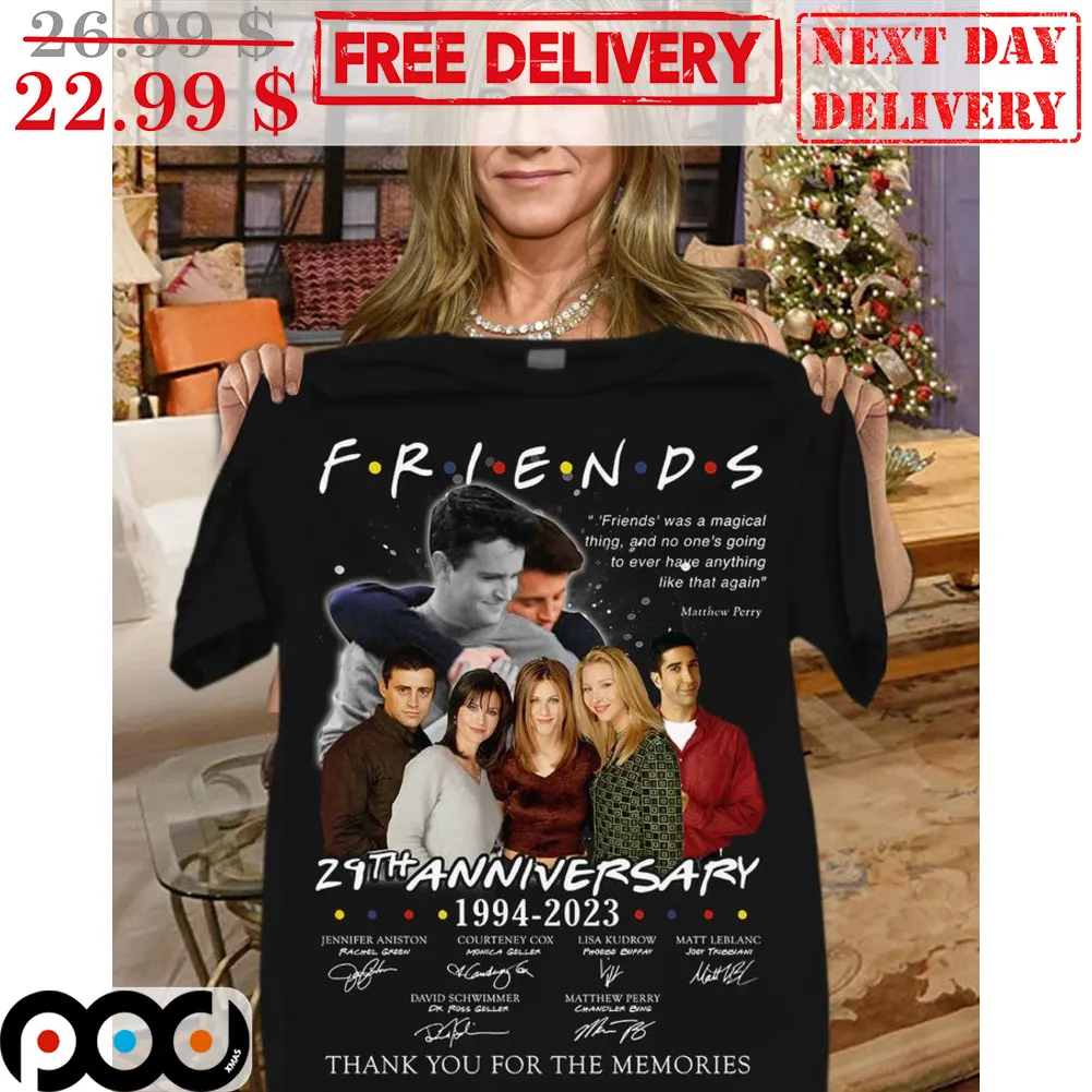 Friends 29th Anniversary 1994-2023 Signature Thank You For The Memories Shirt