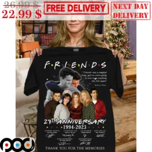 Friends 29th Anniversary 1994-2023 Signature Thank You For The Memories Shirt