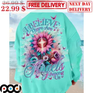 I Believe There Are Angels Among Us Sunflower Hippies Shirt