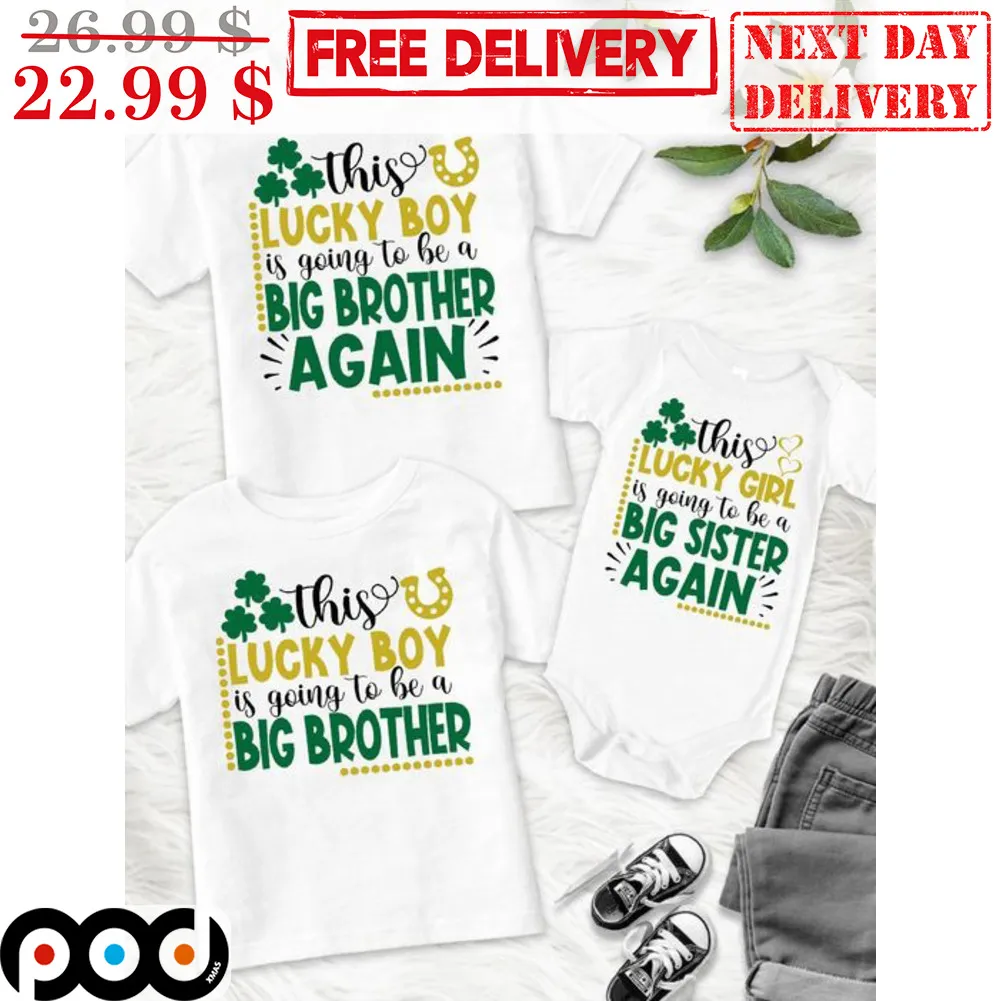 Irish This Lucky Boy Is Going To Be A Big Brother Shirt