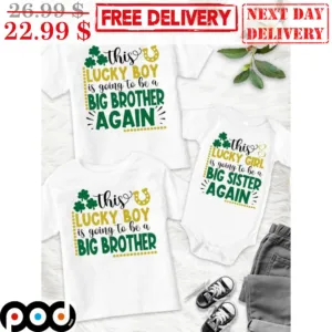Irish This Lucky Boy Is Going To Be A Big Brother Shirt