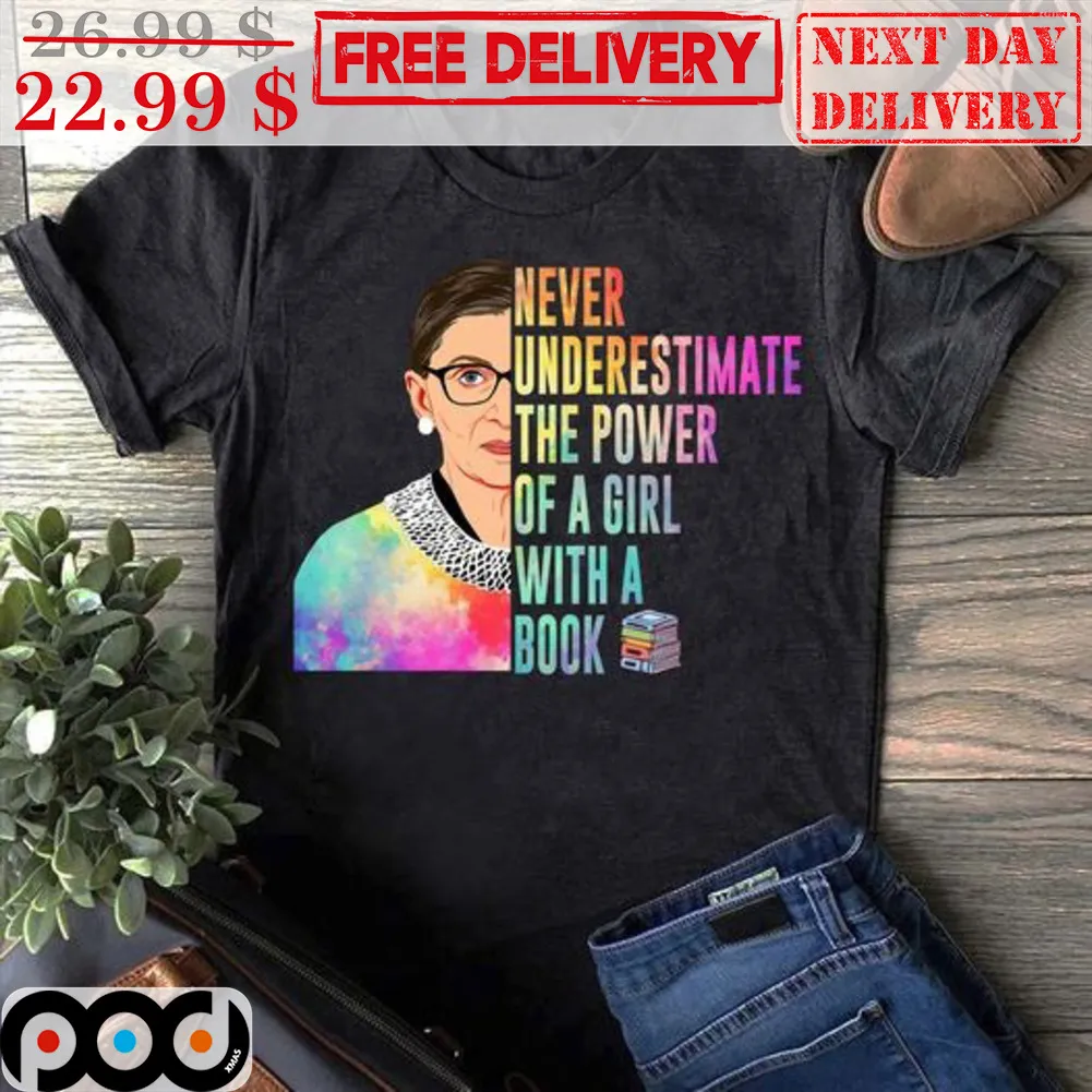 Never Underestimate The Power Of A Girl With A Book Shirt