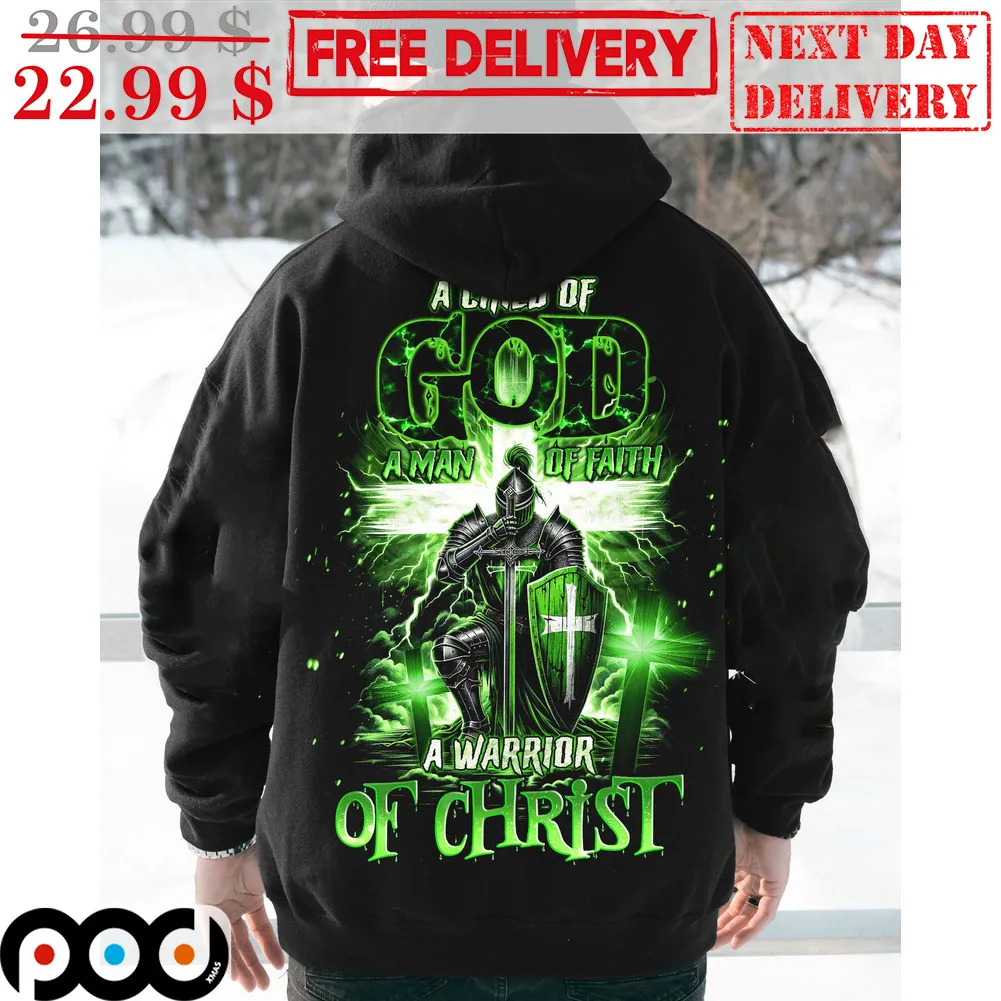 A Child Of God A Man Of Faith A Warrior Of Christ Cross Shirt