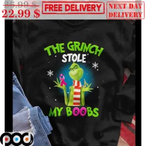 The Grinch Stole My Boobs Awareness Shirt