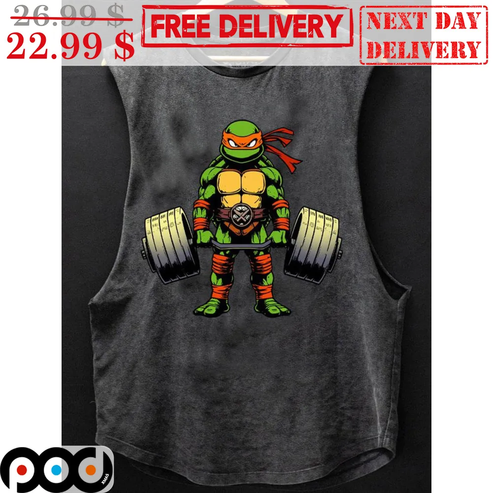 Michelangelo Ninja Turtles Deadlift Gym Shirt