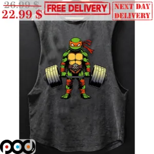 Michelangelo Ninja Turtles Deadlift Gym Shirt