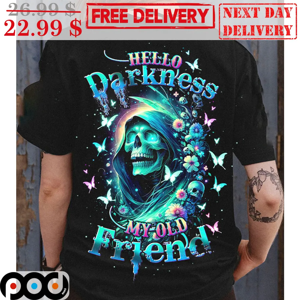 Death Hello Darkness My Old Friend Butterfly Shirt