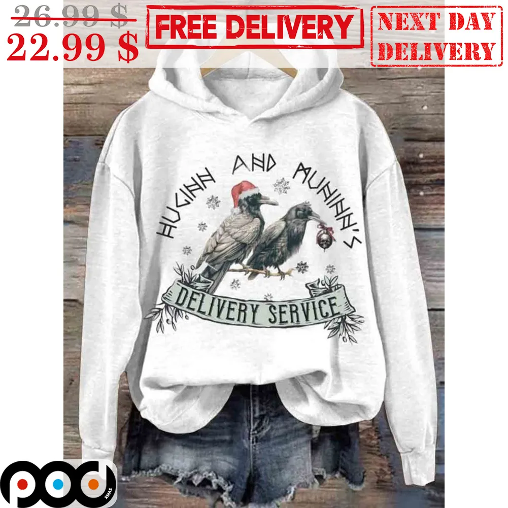 Crow Huginn And Mchugh's Delivery Service Christmas Shirt