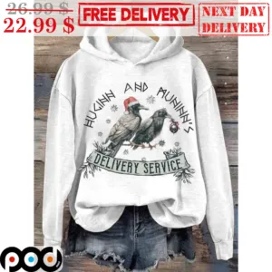 Crow Huginn And Mchugh's Delivery Service Christmas Shirt