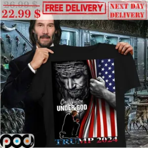 Jesus One Nation Under God Trump 2024 American Flag Shirt
