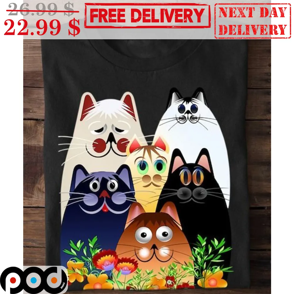 Cats Happy Cute Flower Shirt
