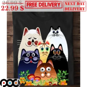 Cats Happy Cute Flower Shirt