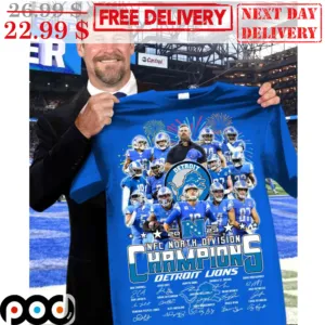 Detroit Lions 2023 NFC North Division Champions Signature Shirt