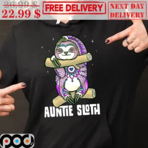 Auntie Sloth Colorful Cute Shirt