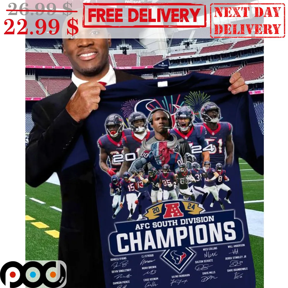 Houston Texans 2024 AFC South Division Champions Signature Shirt