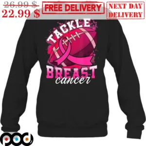 Pink Ribbon Football Tackle Breast Cancer Awareness Shirt