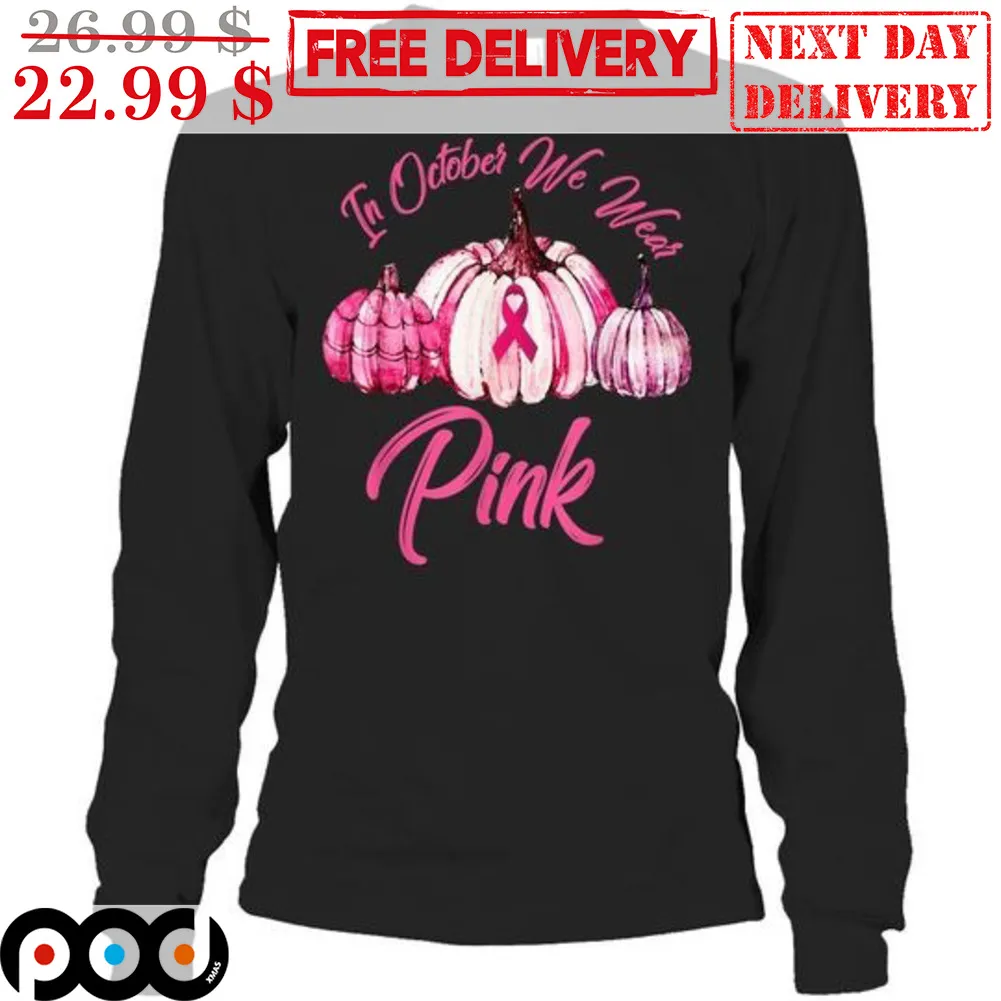 Pumpkin In October we Wear Pink Shirt