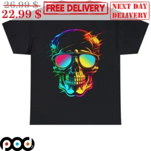 Skull Glasses Graphic Colorful Shirt