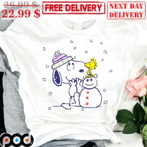 Snoopy Woodstock Snowman Cute Shirt
