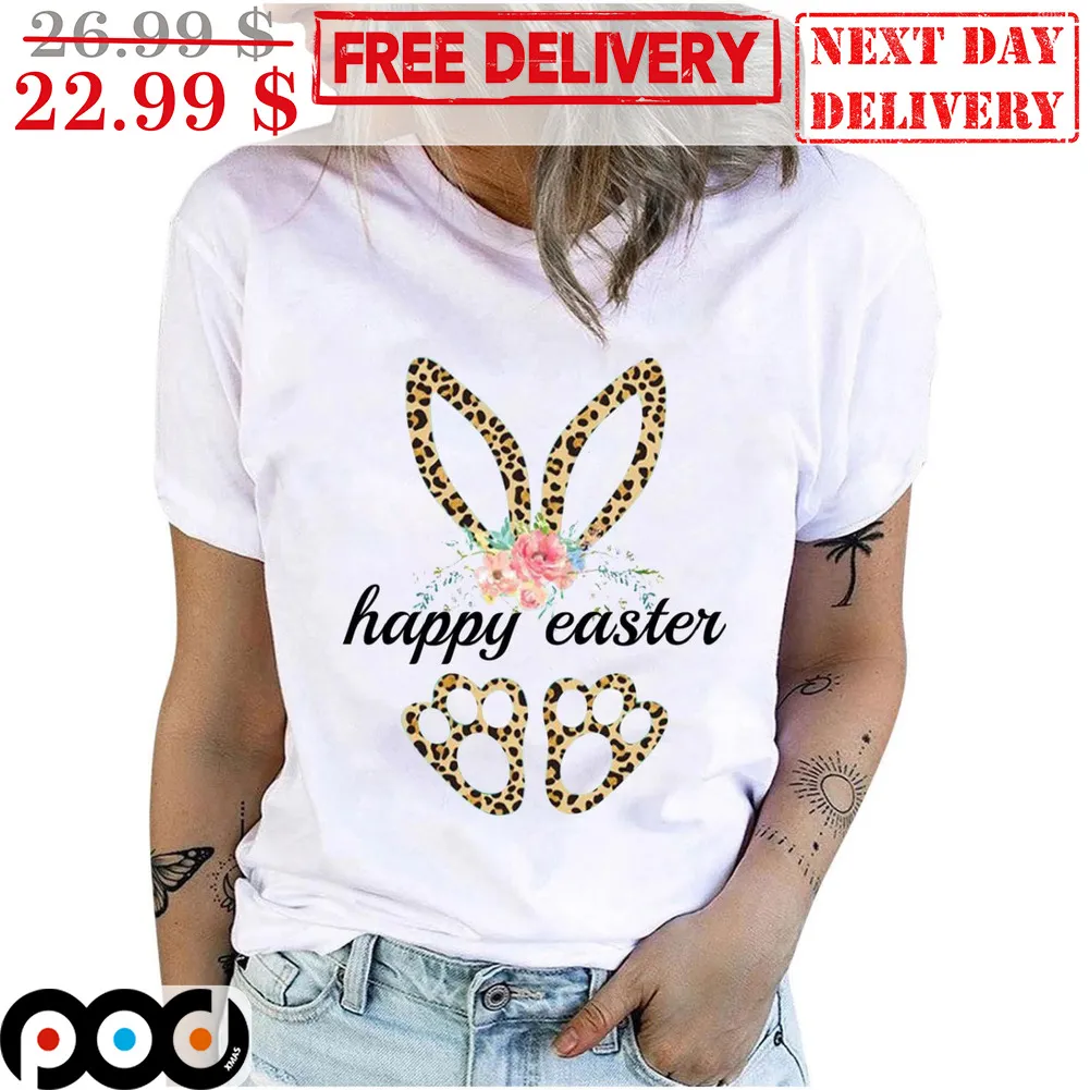 Bad Bunny Froral Leopard Happy Easter Shirt