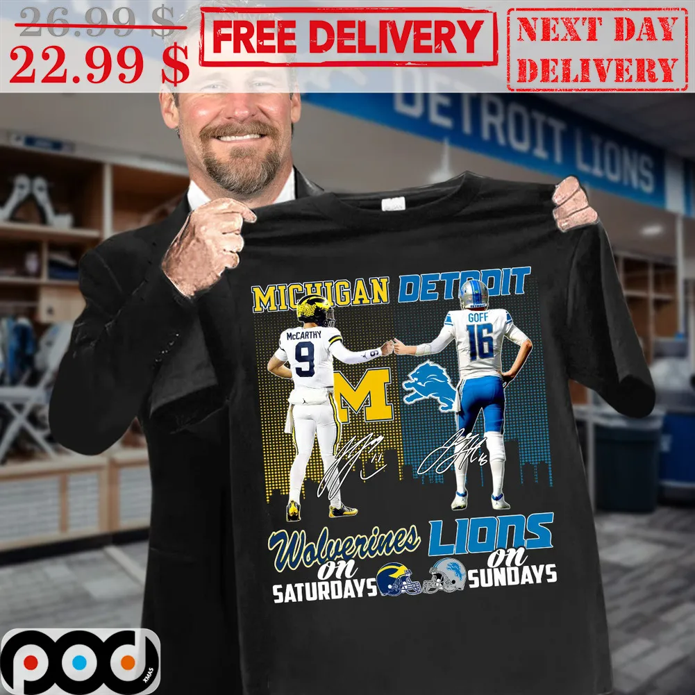 Michigan Wolverines And Detroit Lions Signature Shirt