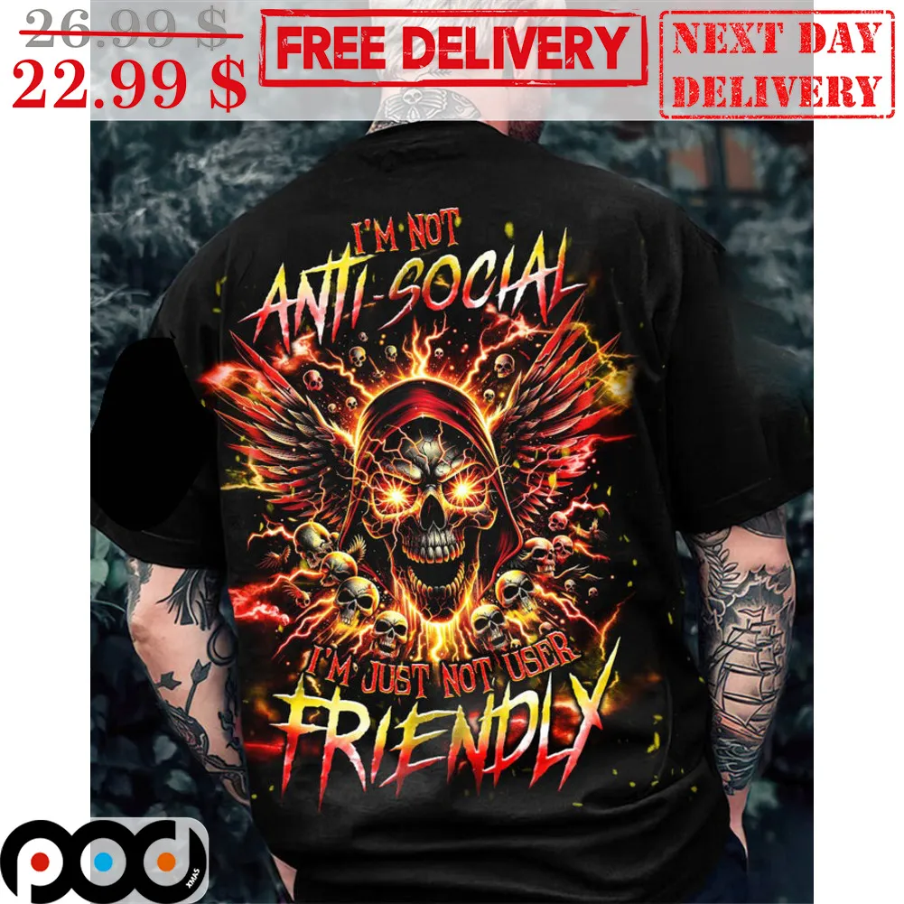 Death Wings I'm Not Anti-Social I'm Just Not User Friendly Shirt