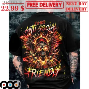 Death Wings I'm Not Anti-Social I'm Just Not User Friendly Shirt