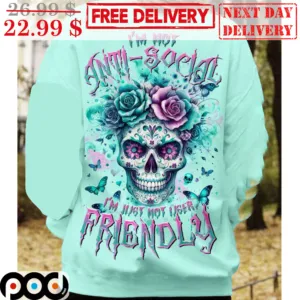 Skull Roses I'm Not Anti-Social I'm Just Not User Friendly Shirt