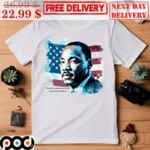 Dr Martin Luther King JR Day Portrait American Flag Shirt
