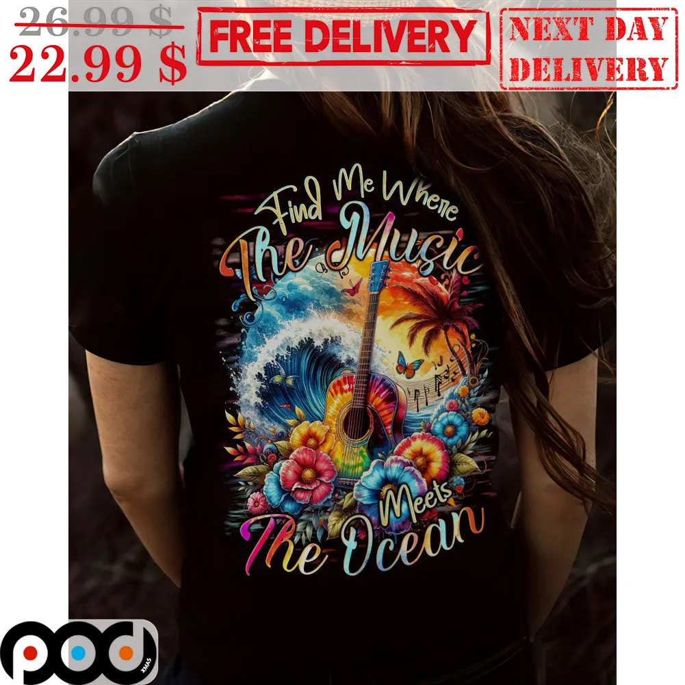 Guitar Find Me Where The Music Meets The Ocean Shirt