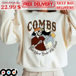 Skeleton Combs Beer Never Broke My Heart Shirt