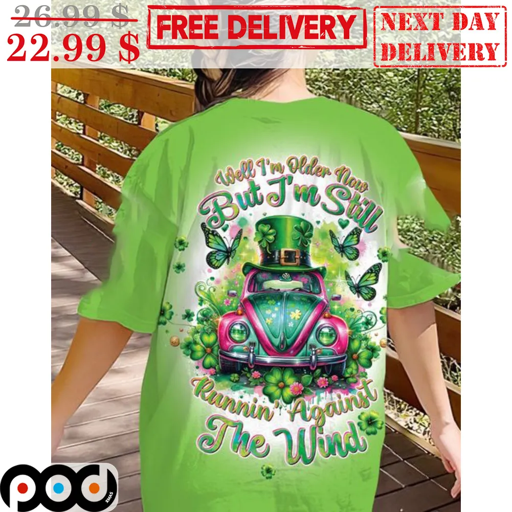 Cat St Patrick Day Well I'm Older Now But I'm Still Runnin Against The Wind Shirt